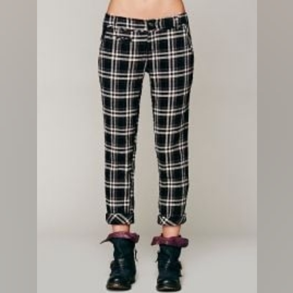 Eile Y2k Grunge tartan plaid pants Pants Foldover Pants S